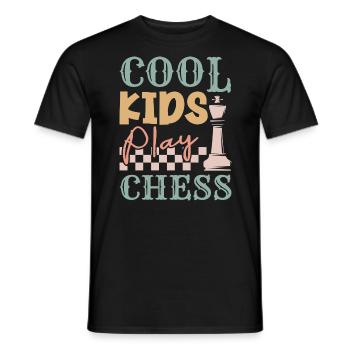 Coole Kinder spielen Schach Schach Schach Spiel - Männer T-Shirt - Schwarz - Vorne - AI Model Male 178 light (178cm)
