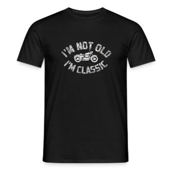 Motorcycle Old School Rust Stains Saying Funny - Men's T-Shirt - black - Front - AI Model Male 178 light (178cm)
