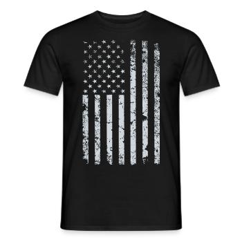 USA American Flag - Men's T-Shirt - black - Front - AI Model Male 178 light (178cm)