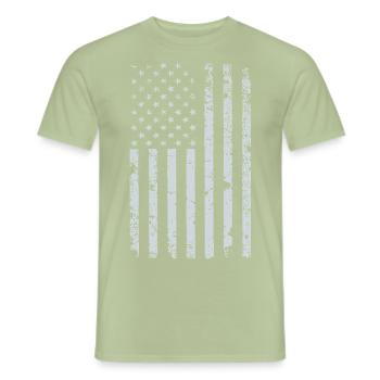 USA American Flag - Men's T-Shirt - sage - Front - AI Model Male 178 light (178cm)