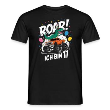 11. Geburtstag 11 Jahre Dino Monstertruck Fan - Männer T-Shirt - Schwarz - Vorne - AI Model Male 178 light (178cm)