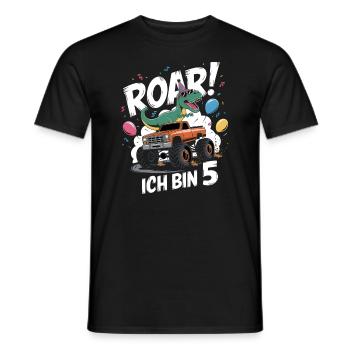 5. Geburtstag 5 Jahre Dino Monstertruck Fan - Männer T-Shirt - Schwarz - Vorne - AI Model Male 178 light (178cm)