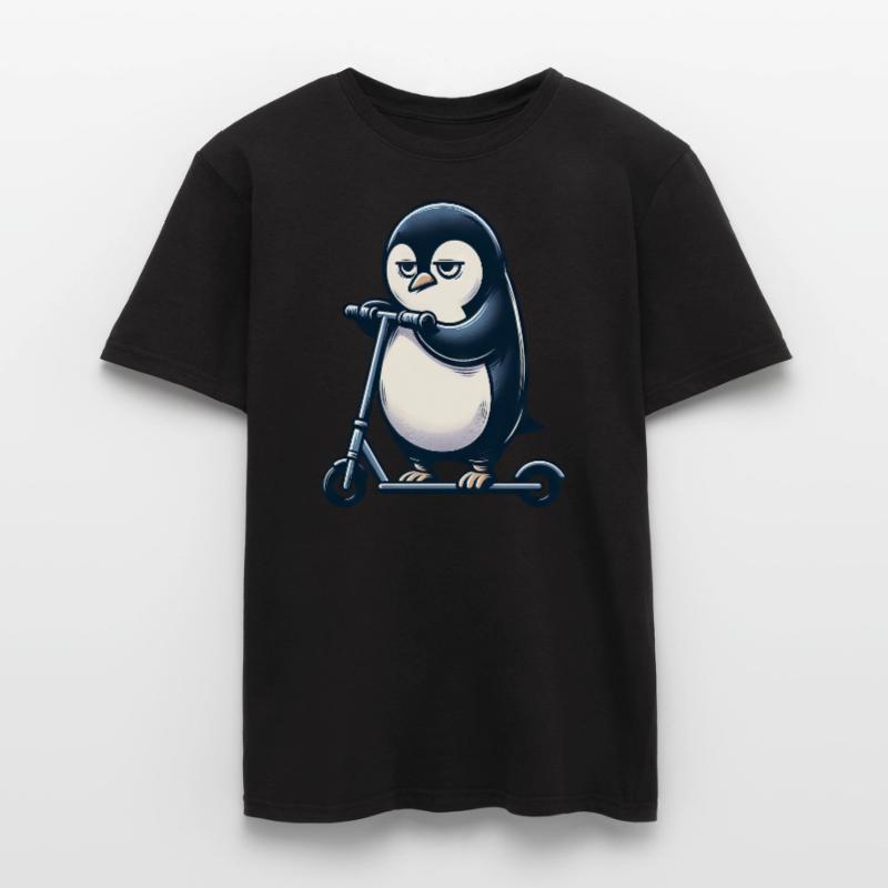 Grumpy Pug on Kickroller Funny Dog Men's T-Shirt