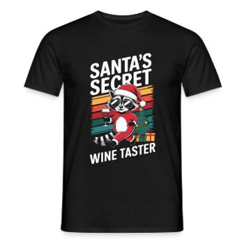 raton laveur Noël vin drôle de dicton - T-shirt homme - noir - Devant - AI Model Male 178 light (178cm)