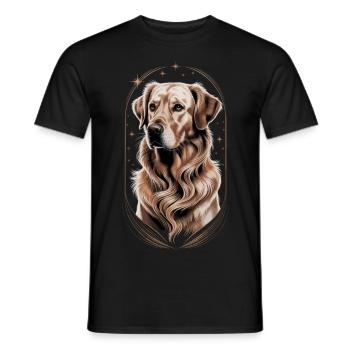 Golden Retriever – Elegantes Hunde-Porträt Design - Männer T-Shirt - Schwarz - Vorne - AI Model Male 178 light (178cm)