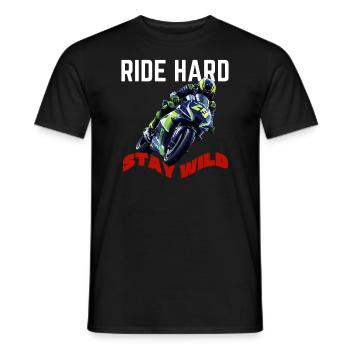 Ride Hard, Ride Free – Biker Gift - Men's T-Shirt - black - Front - AI Model Male 178 light (178cm)