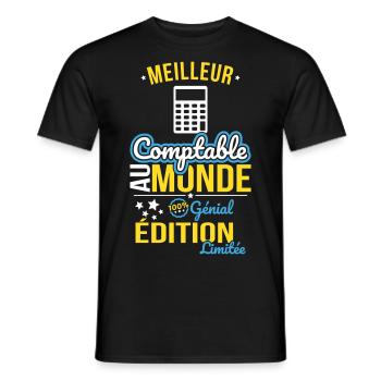 Der beste Buchhalter der Welt - 100% genial - Männer T-Shirt - Schwarz - Vorne - AI Model Male 178 light (178cm)