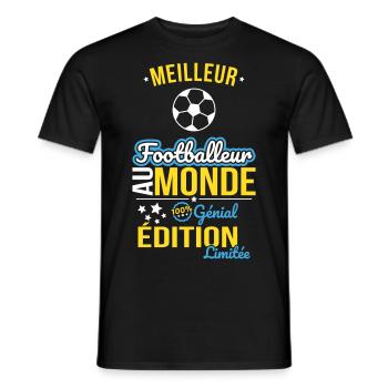 Bester Fußballer der Welt - 100% Awesome - Männer T-Shirt - Schwarz - Vorne - AI Model Male 178 light (178cm)