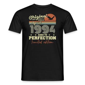 April 1994 Gift | 31st Anniversary April 1994 - Men's T-Shirt - black - Front - AI Model Male 178 light (178cm)