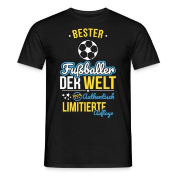 Bester Fußballer der Welt - 100% Authentisch - Männer T-Shirt - Schwarz - Vorne - AI Model Male 178 light (178cm)