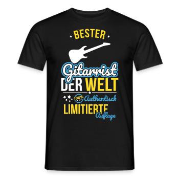 Bester Gitarrist der Welt - 100% Authentisch - Männer T-Shirt - Schwarz - Vorne - AI Model Male 178 light (178cm)