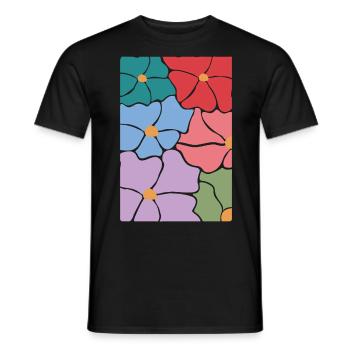Boho Flora Flowers - Men's T-Shirt - black - Front - AI Model Male 178 light (178cm)