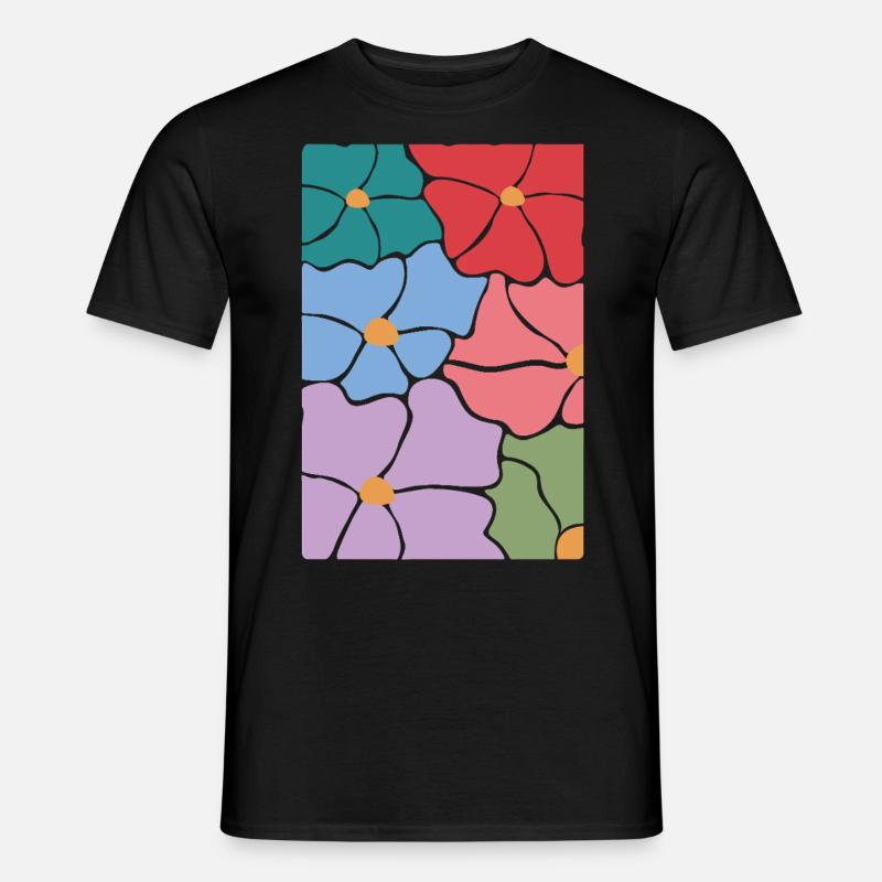 Boho Flora Flowers - Men’s T-shirt - black
