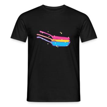Casserole de cuisine Pansexual - T-shirt homme - noir - Devant - AI Model Male 178 light (178cm)