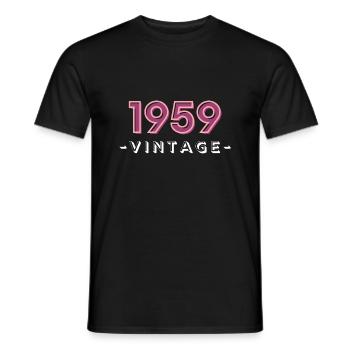 born 1959 gift idea birthday year 59 - Men's T-Shirt - black - Front - AI Model Male 178 light (178cm)