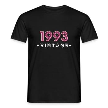 né 1993 idée cadeau anniversaire année 93 - T-shirt homme - noir - Devant - AI Model Male 178 light (178cm)