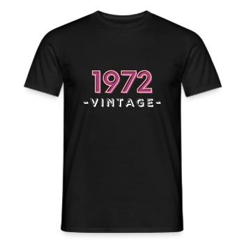 born 1972 gift idea birthday year 72 - Men's T-Shirt - black - Front - AI Model Male 178 light (178cm)