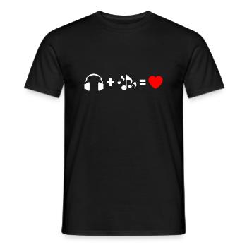 Musique Amour Headphone musique musique musique coeur de musique coeur coeur cadeau - T-shirt homme - noir - Devant - AI Model Male 178 light (178cm)