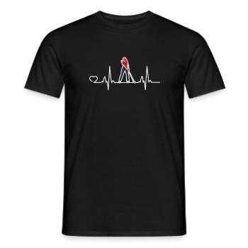 Golf Heartbeat Golfer Cadeau de golfeur de balles de golf - T-shirt homme - noir - Devant - AI Model Male 178 light (178cm)