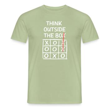 Think Outside The Box - Tik Tak Toe - Men's T-Shirt - sage - Front - AI Model Male 178 light (178cm)
