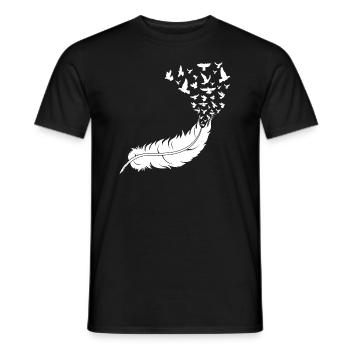 Feder mit Vögel - Männer T-Shirt - Schwarz - Vorne - AI Model Male 178 light (178cm)