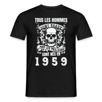 les meilleurs sont nés en 1959 - T-shirt homme - noir - Devant - AI Model Male 178 light (178cm)