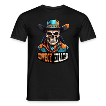Western-Cowboy-Schädel-Cowboy-Killer - Männer T-Shirt - Schwarz - Vorne - AI Model Male 178 light (178cm)