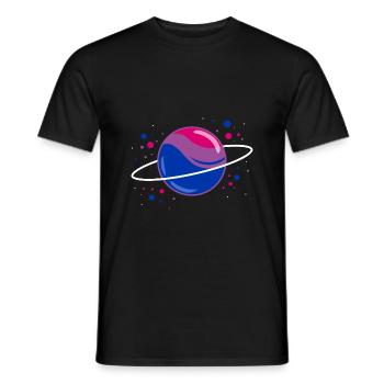 Bisexual Space Planet Fierté bisexuelle - T-shirt homme - noir - Devant - AI Model Male 178 light (178cm)