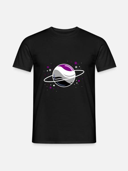 Asexual planet in space Ace Pride - Men's T-Shirt - black