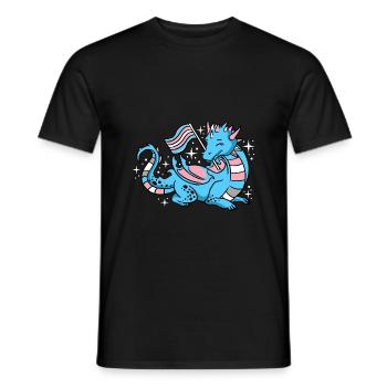 Trans Pride Dragon - Men's T-Shirt - black - Front - AI Model Male 178 light (178cm)