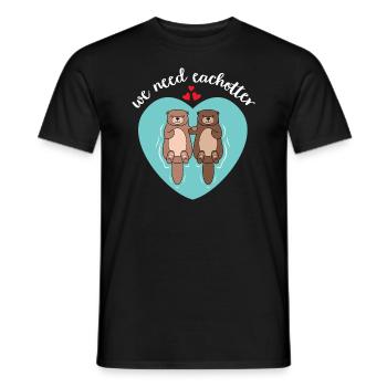 We Need Eachotter | Love Otter Couple - T-shirt homme - noir - Devant - AI Model Male 178 light (178cm)