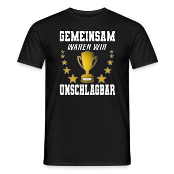 Pokal Abschiedsgeschenk für Kollegen Beschriftbar - Männer T-Shirt - Schwarz - Vorne - AI Model Male 178 light (178cm)