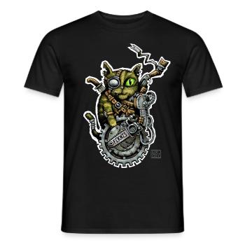 STEAMCATPUNX 01 - Männer T-Shirt - Schwarz - Vorne - AI Model Male 178 light (178cm)