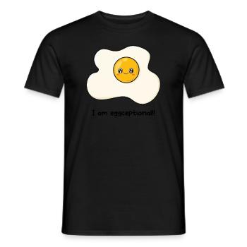I am eggceptional - Men's T-Shirt - black - Front - AI Model Male 178 light (178cm)