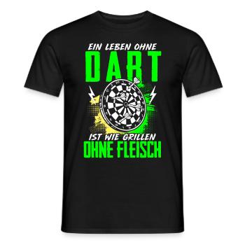 Leben Ohne Dart Grillen Ohne Fleisch - Männer T-Shirt - Schwarz - Vorne - AI Model Male 178 light (178cm)