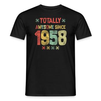 1958 - Happy Birthday - Totally Awesome seit 1958 - Männer T-Shirt - Schwarz - Vorne - AI Model Male 178 light (178cm)
