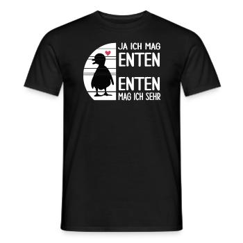 Ente "ich mag Enten" Watschelente Hausente - Männer T-Shirt - Schwarz - Vorne - AI Model Male 178 light (178cm)