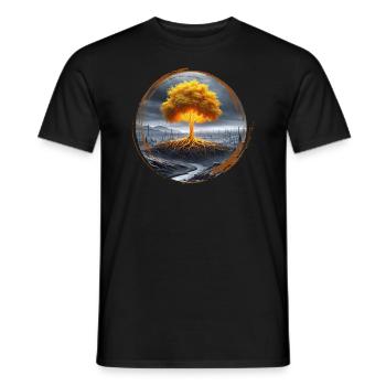 Goldener Baum - Männer T-Shirt - Schwarz - Vorne - AI Model Male 178 light (178cm)