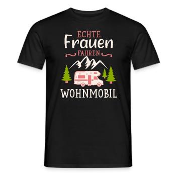 Camping Frauen Wohnmobil Camper Campingplatz - Männer T-Shirt - Schwarz - Vorne - AI Model Male 178 light (178cm)