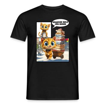 Brettspiel Katze - Männer T-Shirt - Schwarz - Vorne - AI Model Male 178 light (178cm)