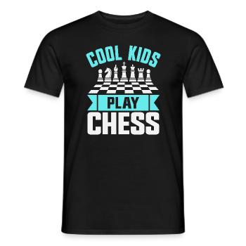 Joueur d’échecs Cool Kids Jouant aux échecs - T-shirt homme - noir - Devant - AI Model Male 178 light (178cm)