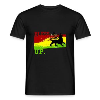 Rasta, Rastafari Bless up - Men's T-Shirt - black - Front - AI Model Male 178 light (178cm)