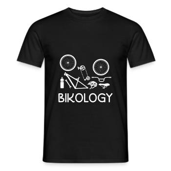 Bikology bike biking bike bike racing bike fixie - Men's T-Shirt - black - Front - AI Model Male 178 light (178cm)