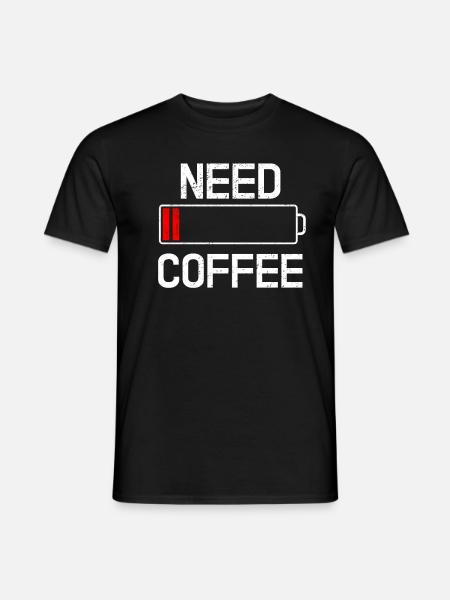 Kaffee - Männer T-Shirt - Schwarz