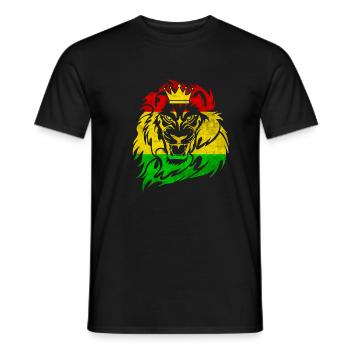 Lion Of Judah - Reggae Musik Rastafari Jamaica Dub - Männer T-Shirt - Schwarz - Vorne - AI Model Male 178 light (178cm)