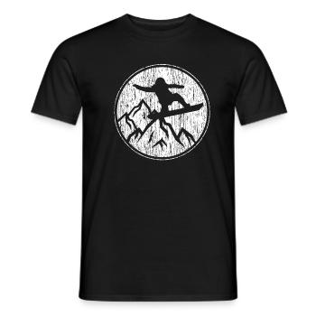 Snowboard - Snowboarding Gift - Men's T-Shirt - black - Front - AI Model Male 178 light (178cm)