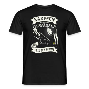 Karpfen unser im Gewässer, dein biss komme - Männer T-Shirt - Schwarz - Vorne - AI Model Male 178 light (178cm)