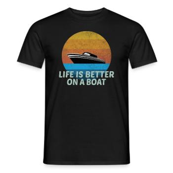 Boat Owner Life Is Better on a Boat Boat - Men's T-Shirt - black - Front - AI Model Male 178 light (178cm)