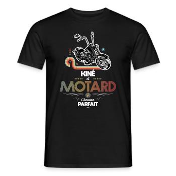 Kiné et motard l homme parfait - T-shirt homme - noir - Devant - AI Model Male 178 light (178cm)