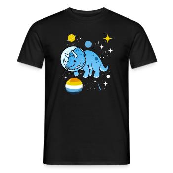 Triceratops Astronaut Aroace Pride - Men's T-Shirt - black - Front - AI Model Male 178 light (178cm)